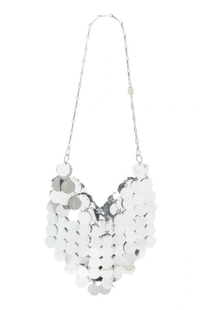 Shop Rabanne Nano Sparkle Round Paillette Shoulder Bag In Silver