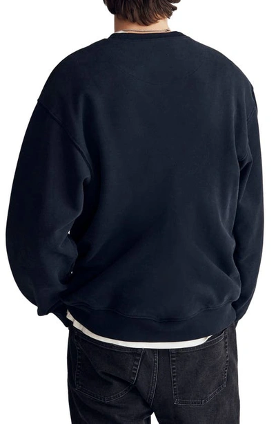Madewell Brushed Terry Crewneck Sweatshirt In True Black