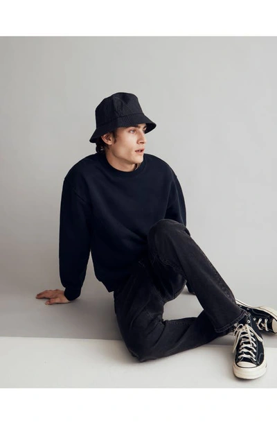 Madewell Brushed Terry Crewneck Sweatshirt In True Black