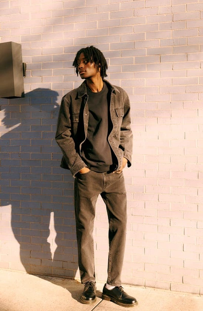 Madewell Brushed Terry Crewneck Sweatshirt In True Black