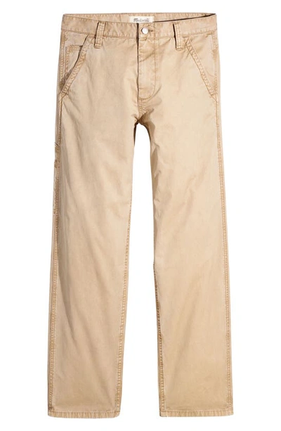 Shop Madewell Relaxed Straight Leg Painter Pants In Driftwood