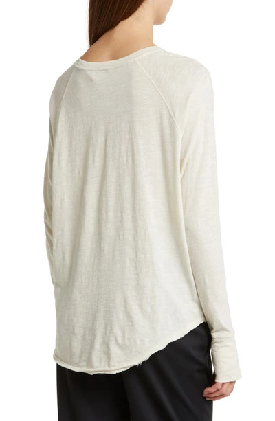 Shop Zella Relaxed Long Sleeve Slub Jersey T-shirt In Grey Moonbeam