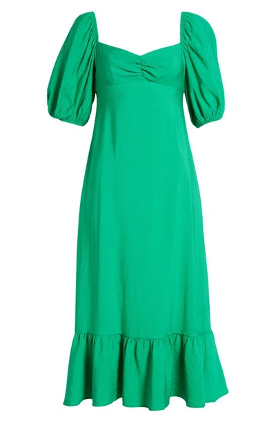Shop Nobody's Child Darcie Puff Sleeve Dress In Green