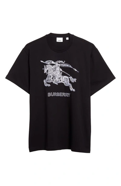 Shop Burberry Dezi Embroidered Ekd T-shirt In Black