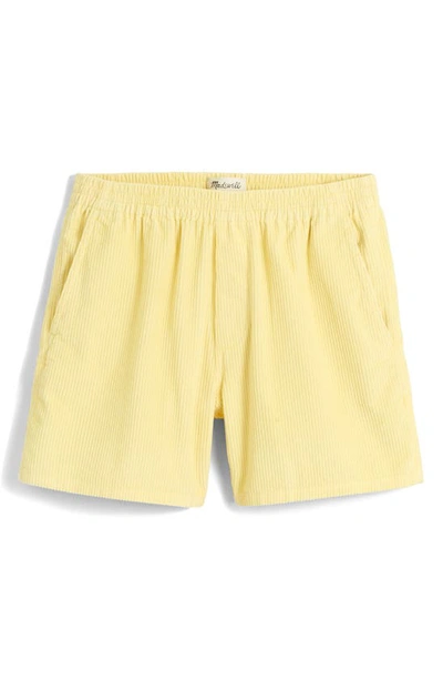 Shop Madewell Corduroy Everywear Shorts In Pale Daffodil