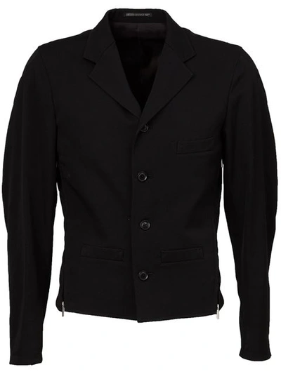 Yohji Yamamoto Fitted Zip Detail Jacket In Black