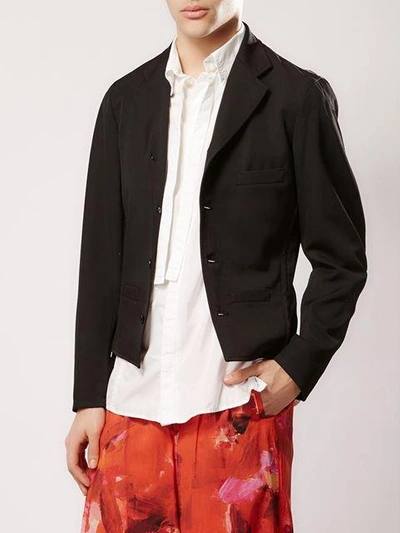 Shop Yohji Yamamoto Fitted Zip Detail Jacket In Black