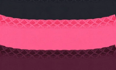 Shop Natori 3-pack Cotton Full Briefs In Navy/ Pink/ Plum