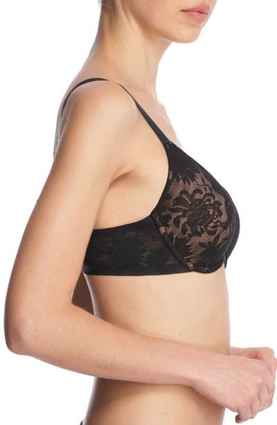 Natori Levitate Underwire Contour Plunge Bra In Black/buff