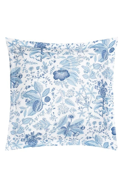 Shop Matouk Pomegranate Linen Euro Sham In Porcelain Blue