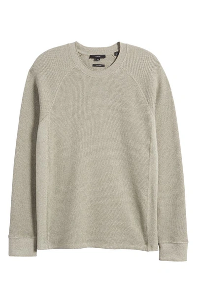 Shop Vince Mouline Thermal Knit Pima Cotton Top In Sage/ Off White