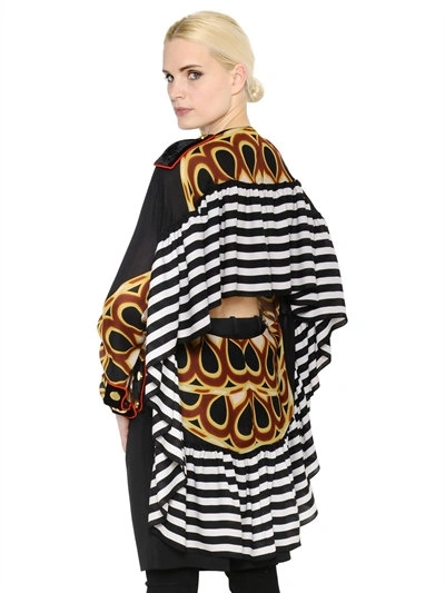 Shop Givenchy Printed Silk Satin Long Blouse In Multicolor