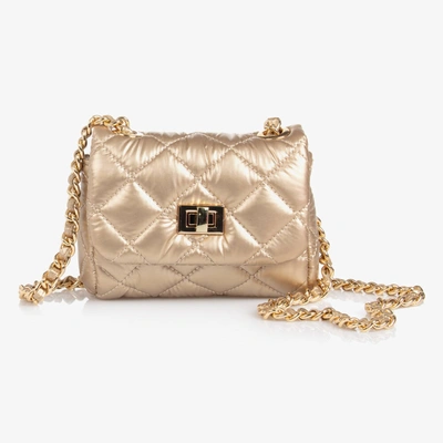Shop Milledeux Girls Gold Quilted Shoulder Bag (13cm)