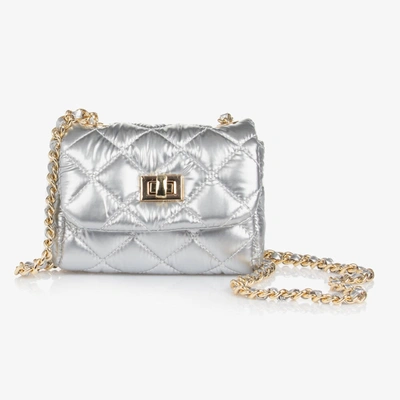 Shop Milledeux Girls Silver Quilted Shoulder Bag (13cm)