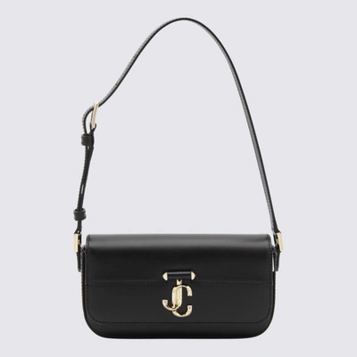Shop Jimmy Choo Black Leather Varennne Shoulder Bag