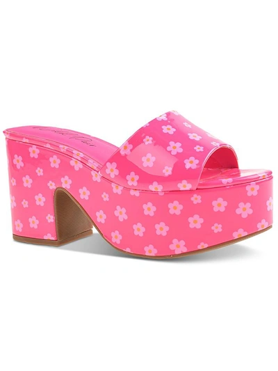 Shop Wild Pair Melborne Womens Printed Platform Sandals In Pink