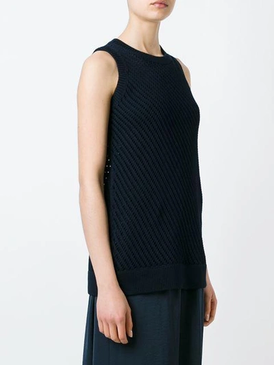 Shop Vince Sleeveless Mesh Stitched Top