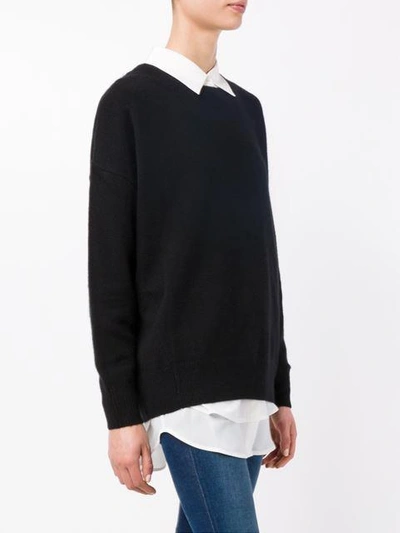 Shop Frame Denim Cashmere Long Sleeve Jumper - Black