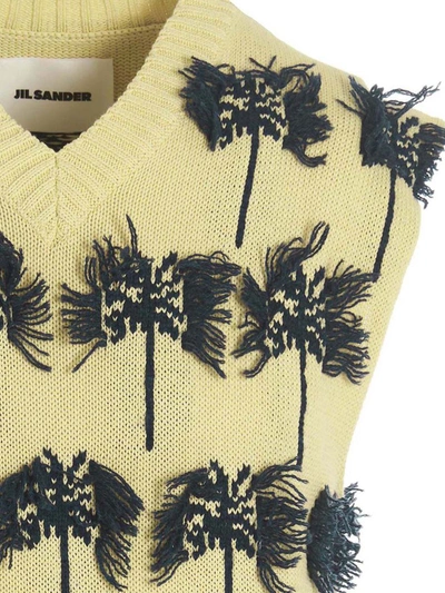 Shop Jil Sander 'palm Tree' Vest In Yellow