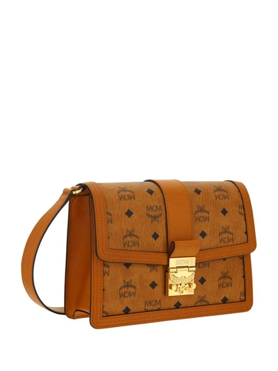 Shop Mcm Shoulder Bags In Cognac