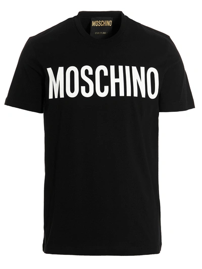 Shop Moschino Label T-shirt White/black