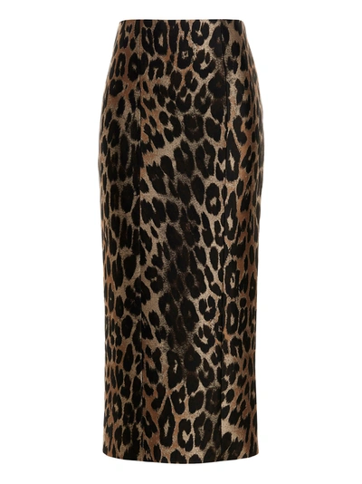 Shop Balmain Leopard Jacquard Skirt