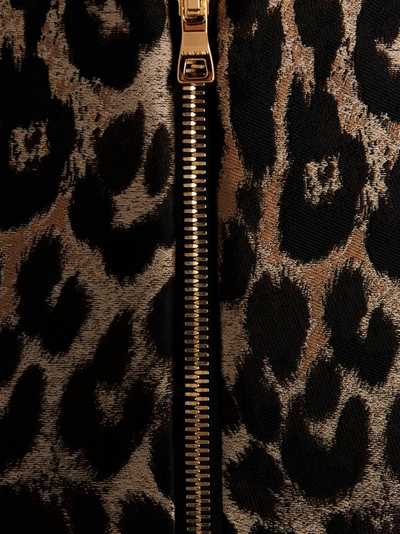 Shop Balmain Leopard Jacquard Skirt