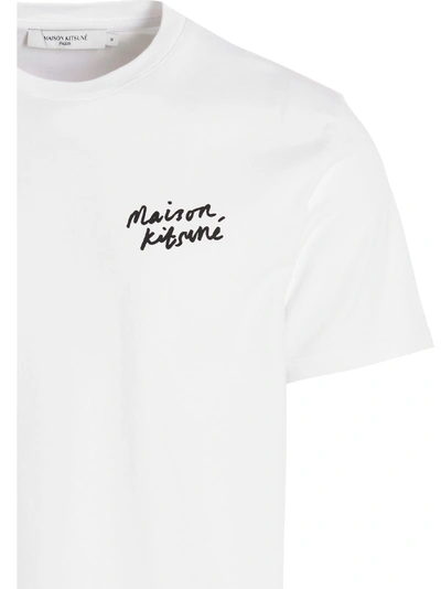 Shop Maison Kitsuné Mini Handwriting T-shirt White