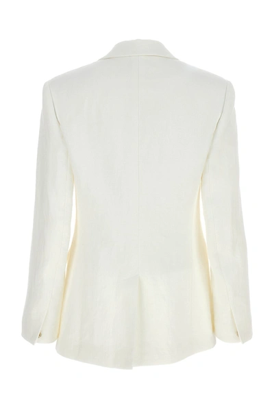 Shop Chloé Single Breast Linen Blazer Jacket