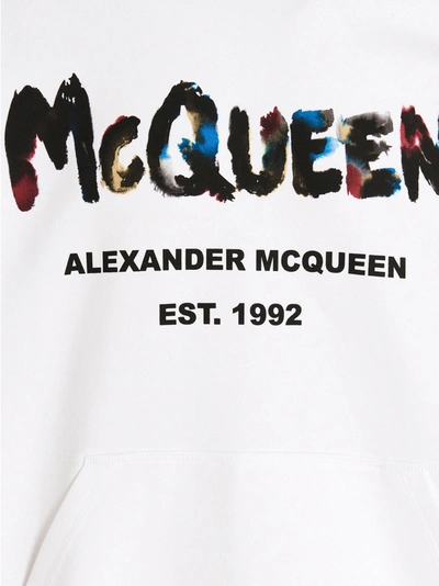 Shop Alexander Mcqueen Logo Print Hoodie