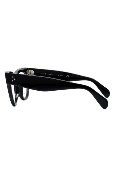Shop Celine Bold 3 Dots 52mm Butterfly Reading Glasses In Shiny Black