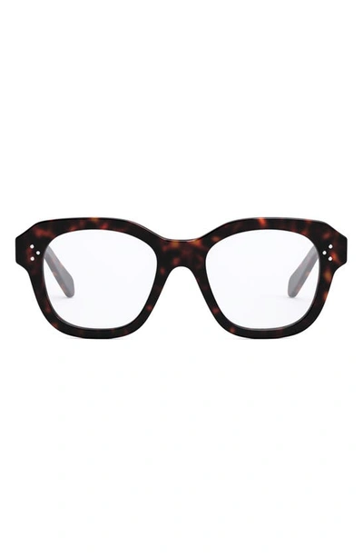 Shop Celine Bold 3 Dots 50mm Butterfly Optical Glasses In Dark Havana