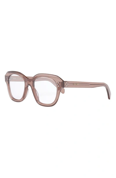 Shop Celine Bold 3 Dots 50mm Butterfly Optical Glasses In Pink / Other