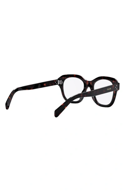 Shop Celine Bold 3 Dots 50mm Butterfly Optical Glasses In Dark Havana