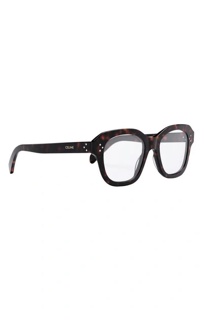 Shop Celine Bold 3 Dots 50mm Butterfly Optical Glasses In Dark Havana