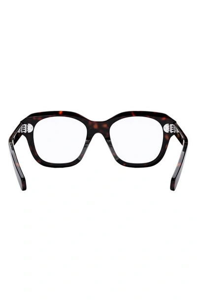 Shop Celine Bold 3 Dots 50mm Butterfly Optical Glasses In Dark Havana