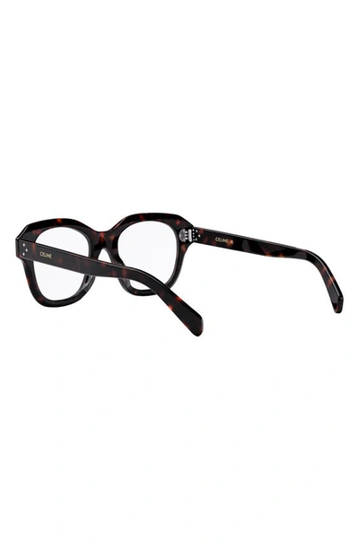 Shop Celine Bold 3 Dots 50mm Butterfly Optical Glasses In Dark Havana