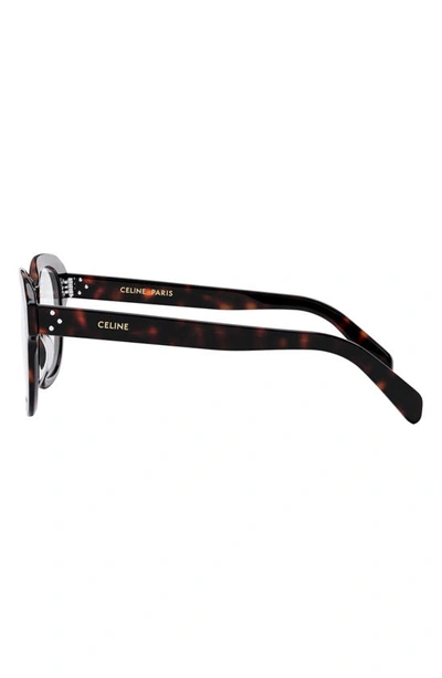 Celine Bold 3 Dots 50mm Butterfly Optical Glasses In Dark Havana