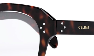 Shop Celine Bold 3 Dots 50mm Butterfly Optical Glasses In Dark Havana