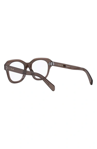 Shop Celine Bold 3 Dots 50mm Butterfly Optical Glasses In Dark Brown/ Other