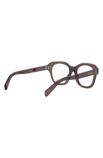 Shop Celine Bold 3 Dots 50mm Butterfly Optical Glasses In Dark Brown/ Other