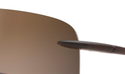 Maui Jim Hema 62mm Polarized Rectangular Sunglasses In Matte Rootbeer