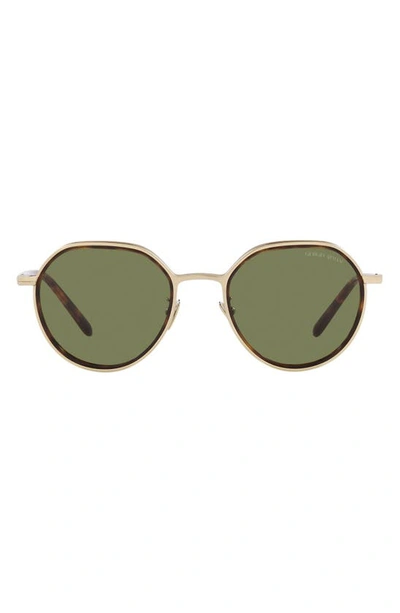 Shop Armani Exchange 49mm Small Phantos Sunglasses In Matte Pale Gold