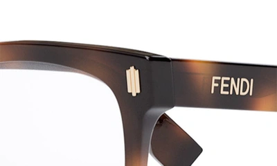 Shop Fendi Bold 52mm Square Optical Glasses In Blonde Havana