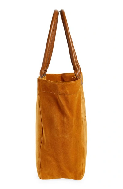 Shop Isabel Marant Small Yenky Logo Suede Tote In Sienna