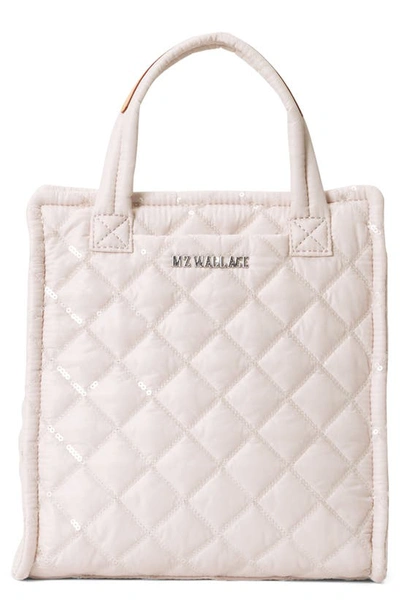 Shop Mz Wallace Mini Box Tote In Rose With Sequins