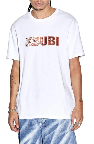 Shop Ksubi Ecology Kash Cotton Graphic T-shirt In White