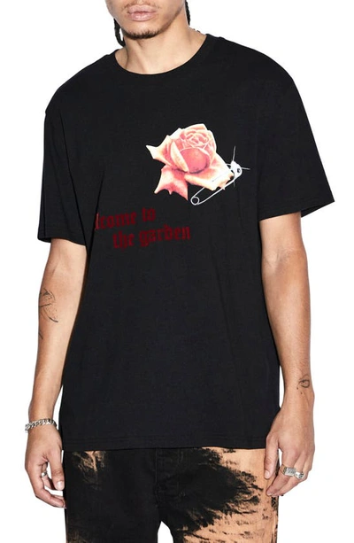 Shop Ksubi Rose Garden Kash Graphic T-shirt In Black
