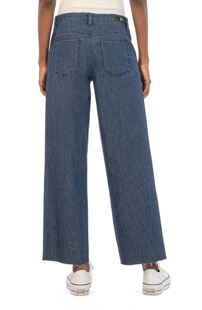 Shop Kut From The Kloth Maggie Fab Ab Raw Hem High Waist Wide Leg Cotton & Linen Jeans In Excite