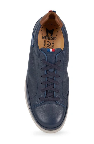 Shop Mephisto Thomas Sneaker In Navy Leather
